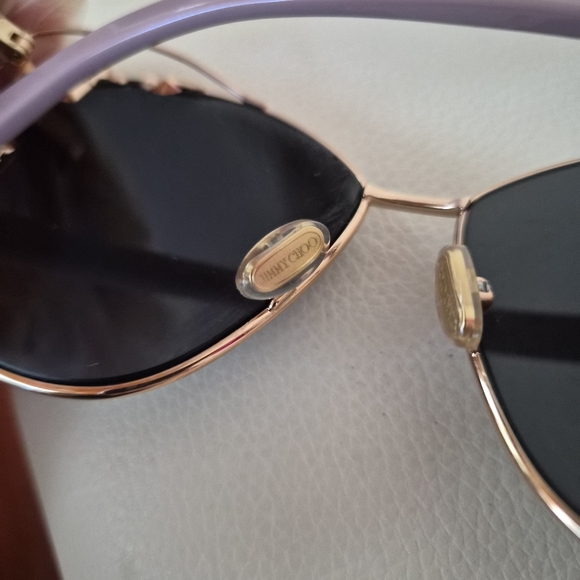 Jimmy Choo Gold and Pink Embellished Sunglasses With Swarovski Crystals
